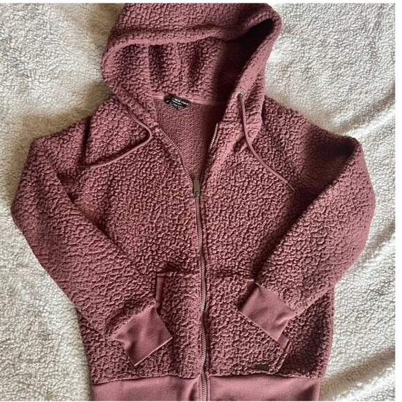 Marc New York Teddy Fleece hooded jacket mauve small - Picture 4 of 5
